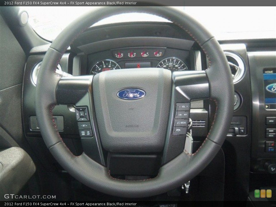 FX Sport Appearance Black/Red Interior Steering Wheel for the 2012 Ford F150 FX4 SuperCrew 4x4 #68186865