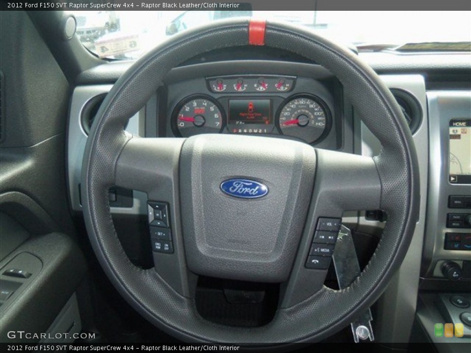 Raptor Black Leather/Cloth Interior Steering Wheel for the 2012 Ford F150 SVT Raptor SuperCrew 4x4 #68187406
