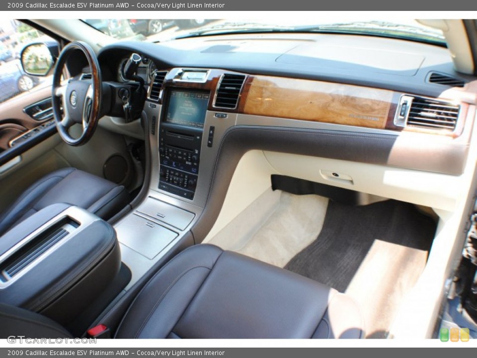 Cocoa/Very Light Linen Interior Dashboard for the 2009 Cadillac Escalade ESV Platinum AWD #68193651
