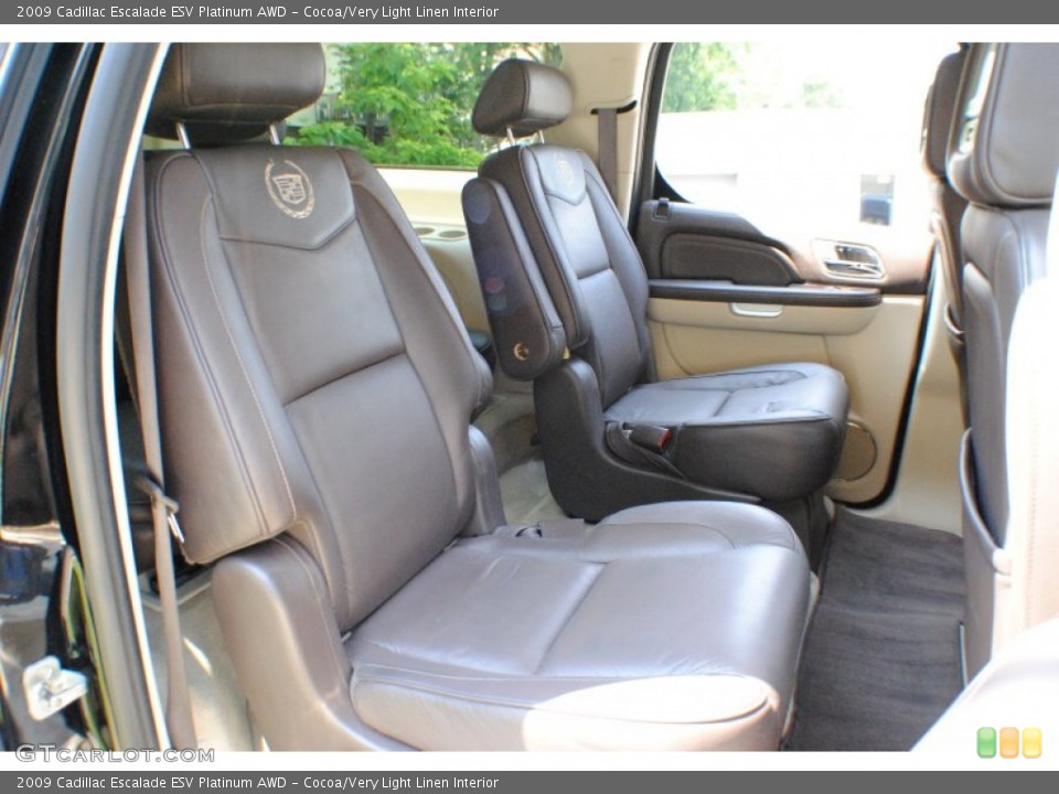Cocoa/Very Light Linen Interior Rear Seat for the 2009 Cadillac Escalade ESV Platinum AWD #68193669