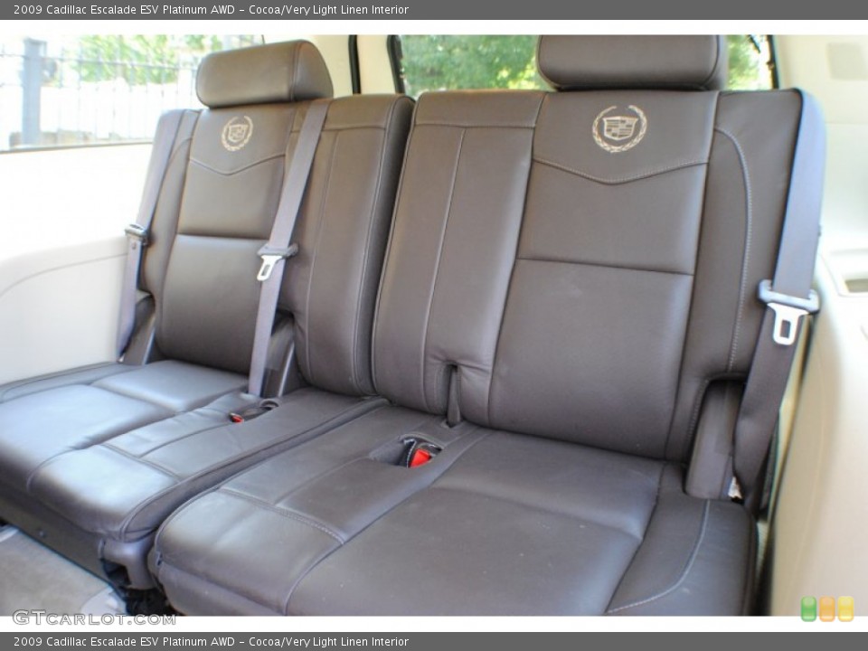 Cocoa/Very Light Linen Interior Rear Seat for the 2009 Cadillac Escalade ESV Platinum AWD #68193711