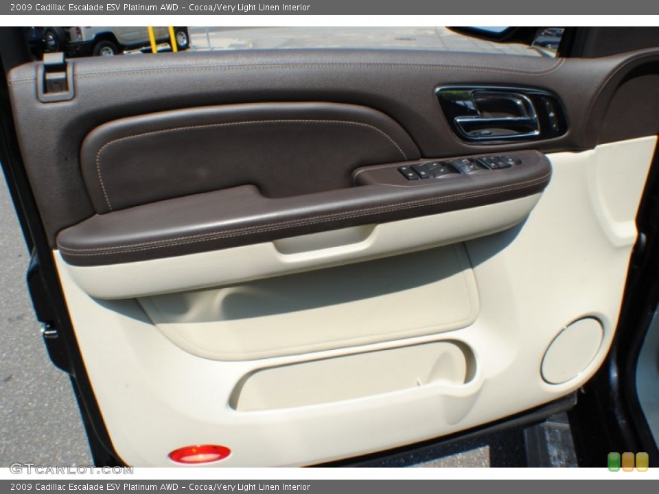 Cocoa/Very Light Linen Interior Door Panel for the 2009 Cadillac Escalade ESV Platinum AWD #68193756