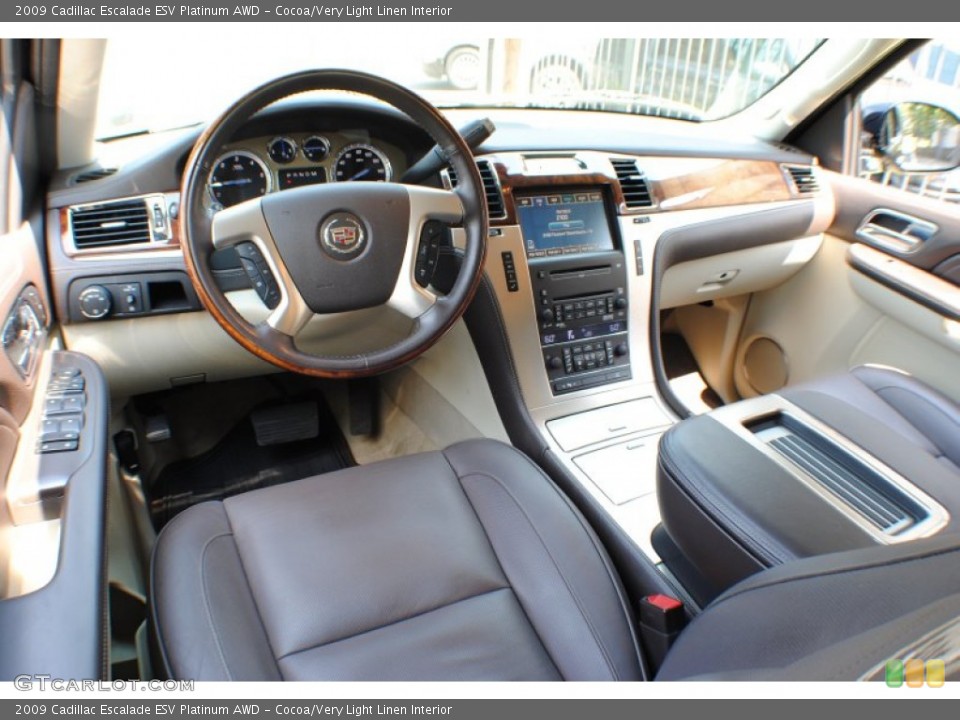 Cocoa/Very Light Linen Interior Prime Interior for the 2009 Cadillac Escalade ESV Platinum AWD #68193816