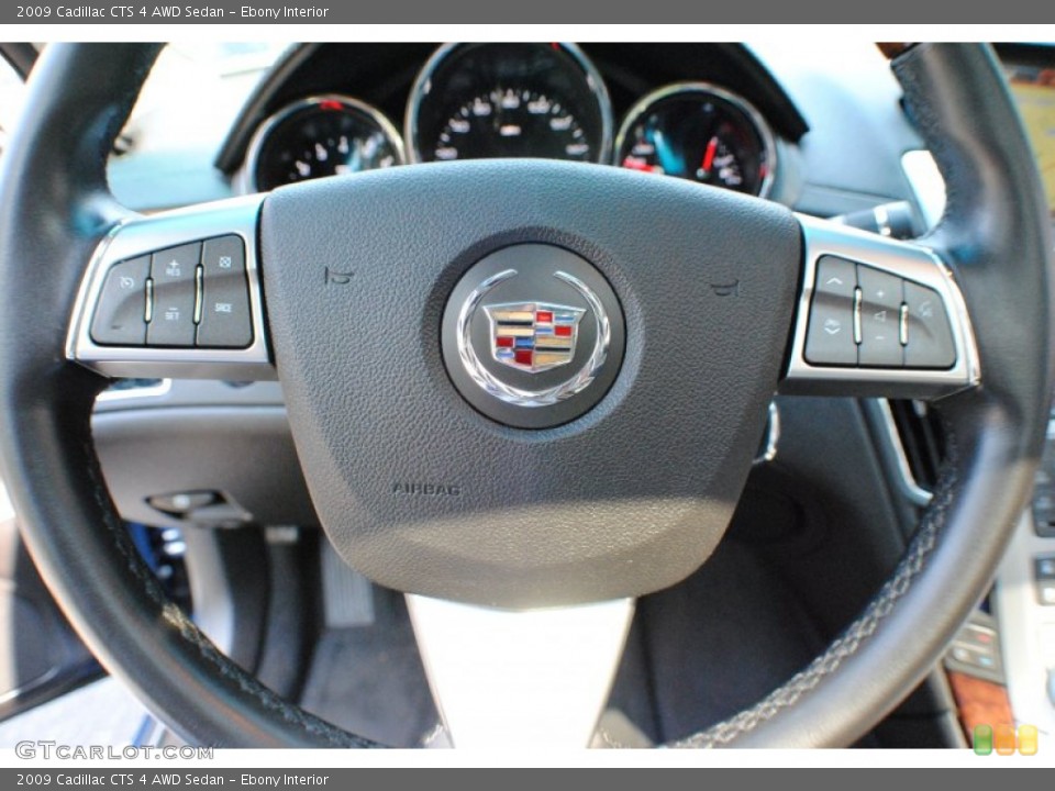 Ebony Interior Steering Wheel for the 2009 Cadillac CTS 4 AWD Sedan #68194128