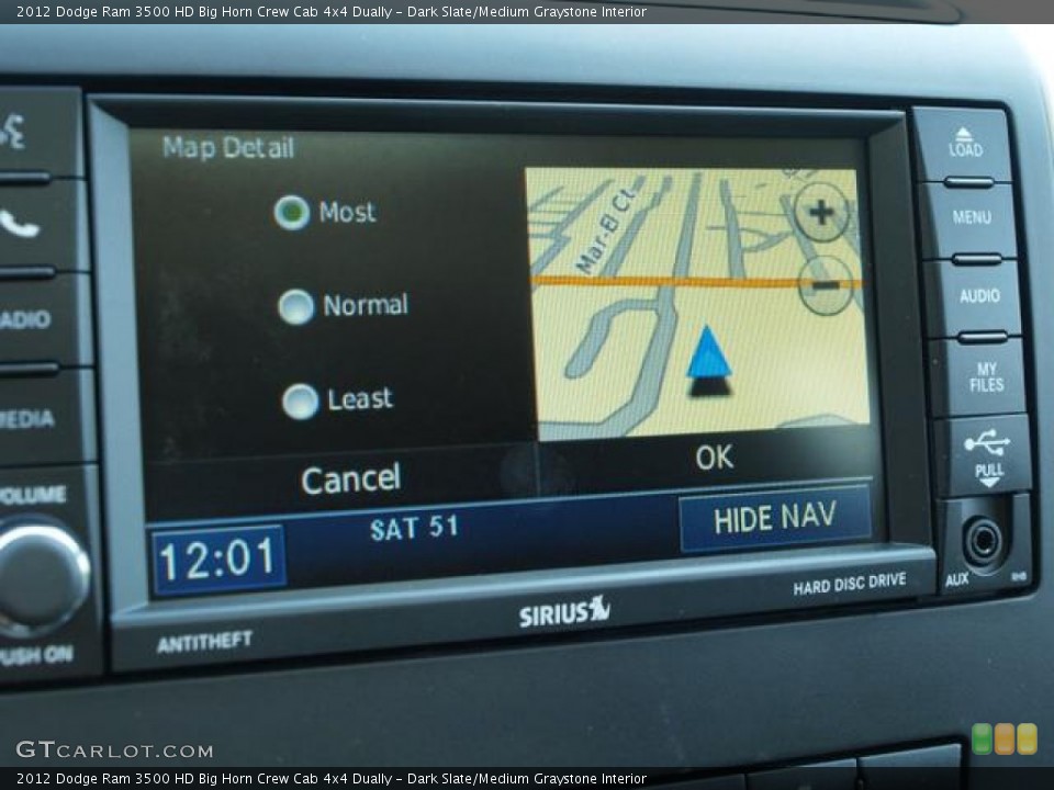 Dark Slate/Medium Graystone Interior Navigation for the 2012 Dodge Ram 3500 HD Big Horn Crew Cab 4x4 Dually #68197203