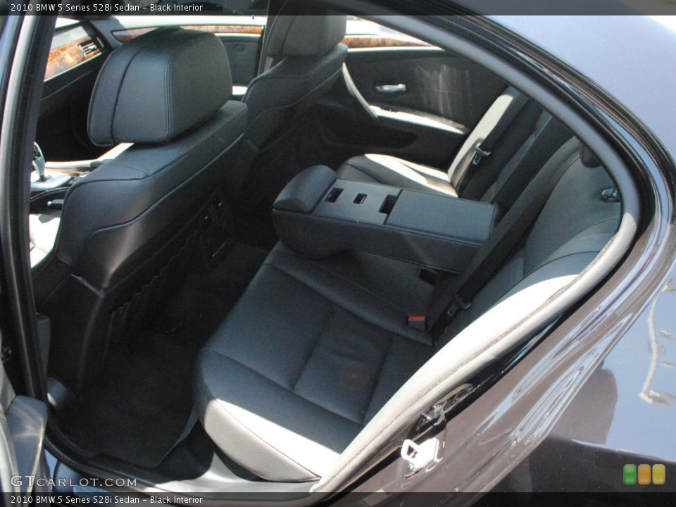 Black Interior Rear Seat for the 2010 BMW 5 Series 528i Sedan #68219043