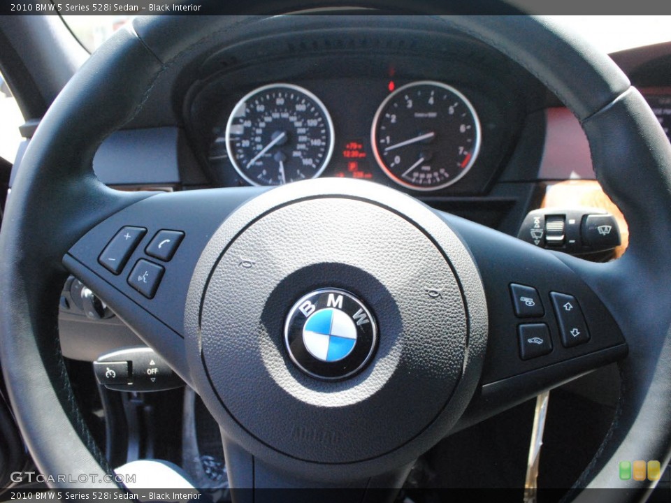 Black Interior Steering Wheel for the 2010 BMW 5 Series 528i Sedan #68219061