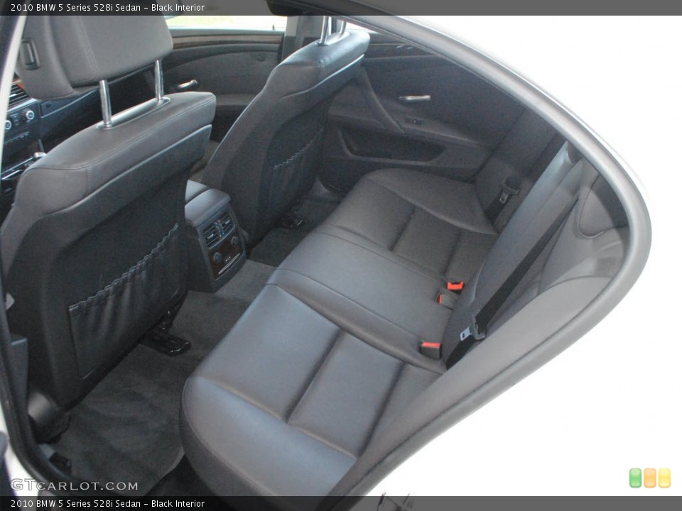 Black Interior Rear Seat for the 2010 BMW 5 Series 528i Sedan #68219196