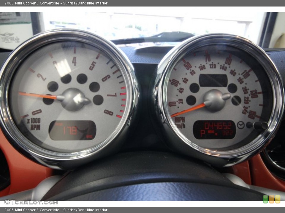 Sunrise/Dark Blue Interior Gauges for the 2005 Mini Cooper S Convertible #68225743