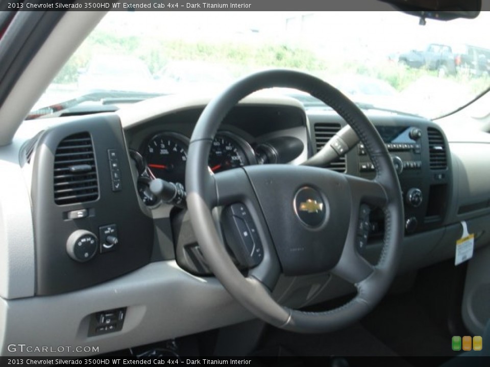 Dark Titanium Interior Steering Wheel for the 2013 Chevrolet Silverado 3500HD WT Extended Cab 4x4 #68226442