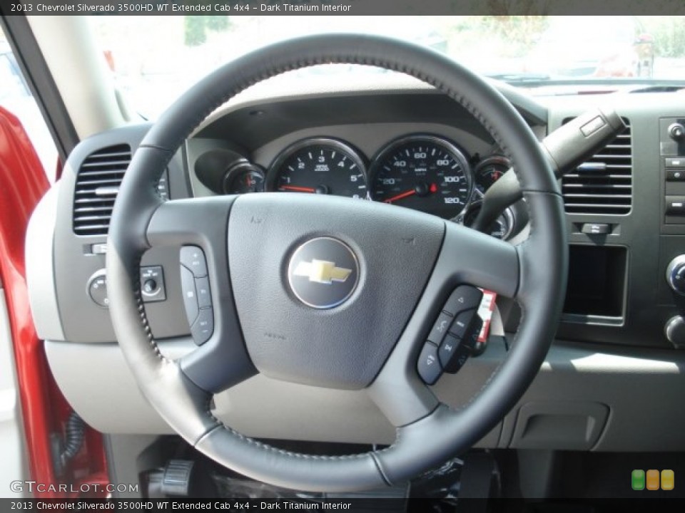 Dark Titanium Interior Steering Wheel for the 2013 Chevrolet Silverado 3500HD WT Extended Cab 4x4 #68226511