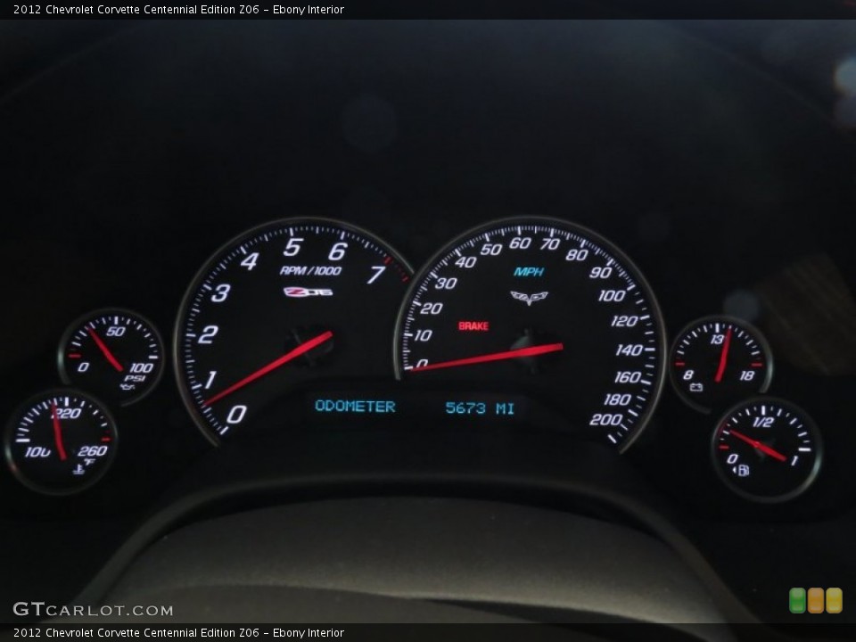 Ebony Interior Gauges for the 2012 Chevrolet Corvette Centennial Edition Z06 #68228497