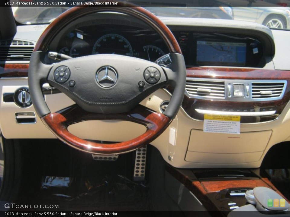 Sahara Beige/Black Interior Dashboard for the 2013 Mercedes-Benz S 550 Sedan #68229742