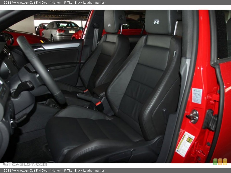 R Titan Black Leather Interior Front Seat for the 2012 Volkswagen Golf R 4 Door 4Motion #68236120