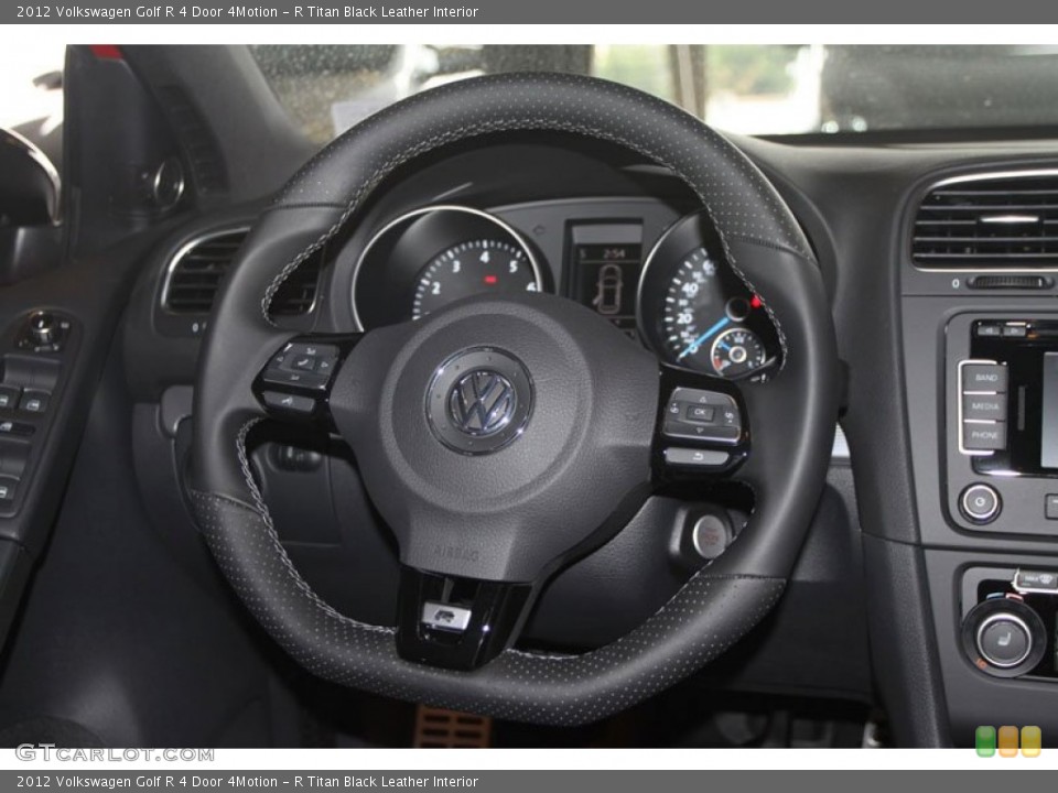R Titan Black Leather Interior Steering Wheel for the 2012 Volkswagen Golf R 4 Door 4Motion #68236156