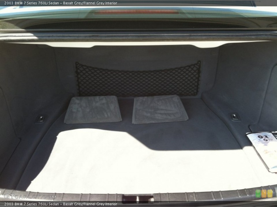 Basalt Grey/Flannel Grey Interior Trunk for the 2003 BMW 7 Series 760Li Sedan #68239624