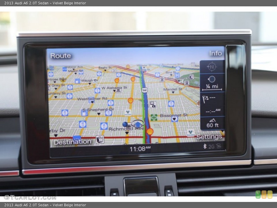 Velvet Beige Interior Navigation for the 2013 Audi A6 2.0T Sedan #68242099