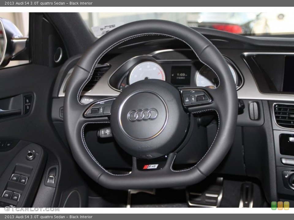 Black Interior Steering Wheel for the 2013 Audi S4 3.0T quattro Sedan #68243425