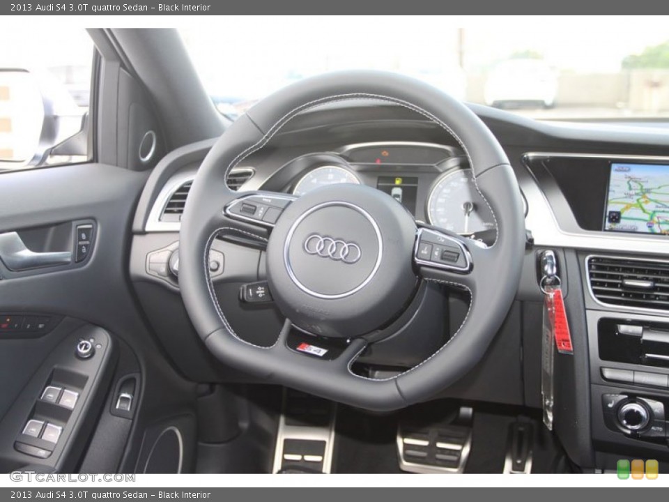 Black Interior Steering Wheel for the 2013 Audi S4 3.0T quattro Sedan #68243746
