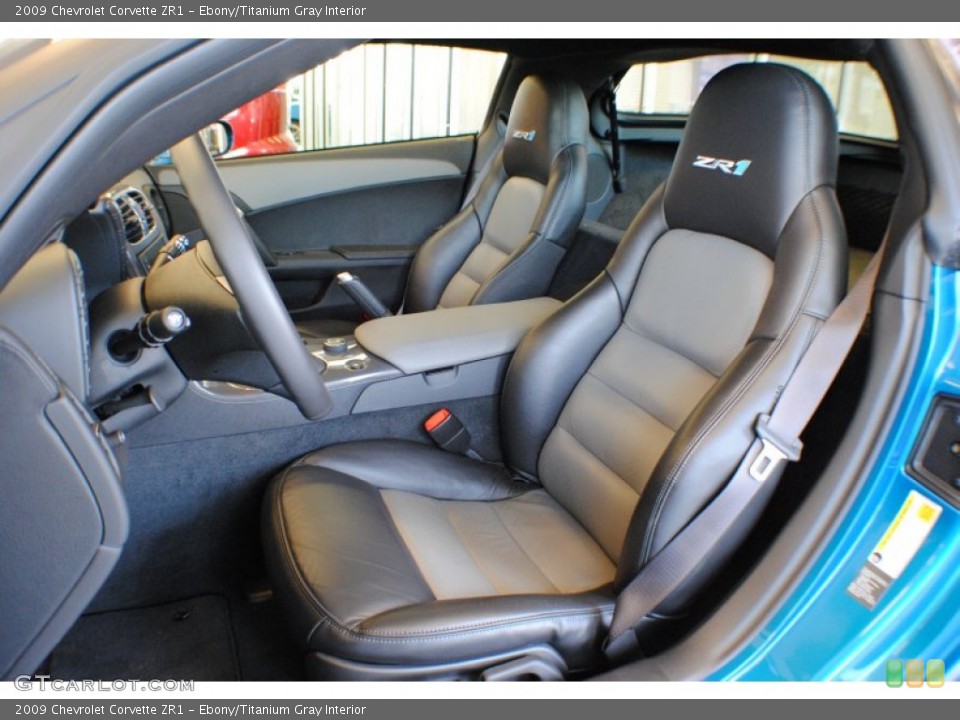 Ebony/Titanium Gray Interior Front Seat for the 2009 Chevrolet Corvette ZR1 #68244976