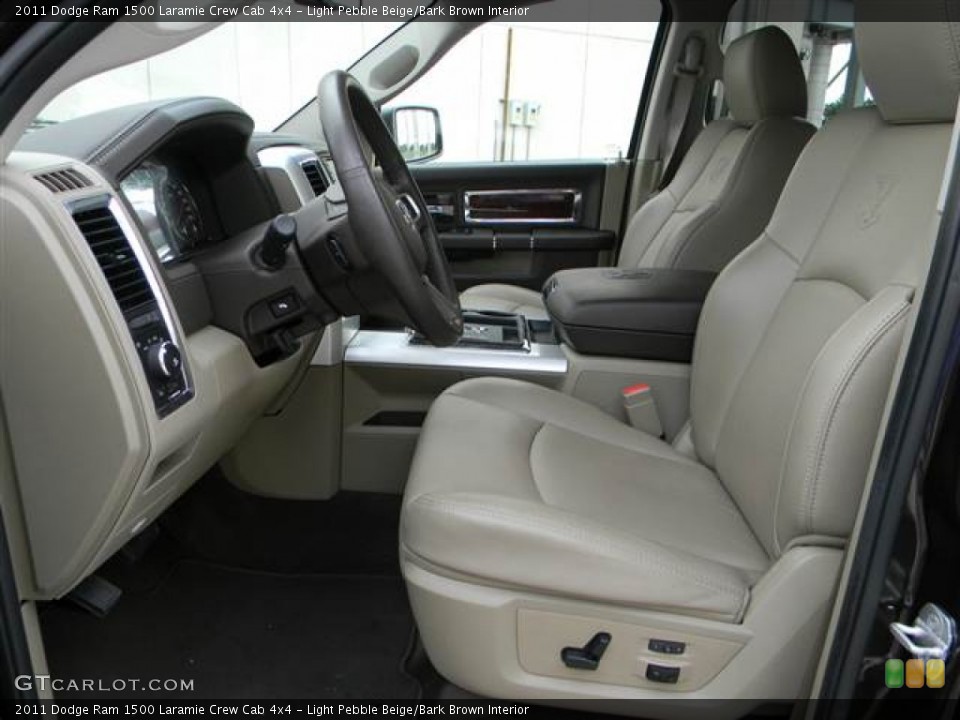 Light Pebble Beige/Bark Brown Interior Front Seat for the 2011 Dodge Ram 1500 Laramie Crew Cab 4x4 #68245878
