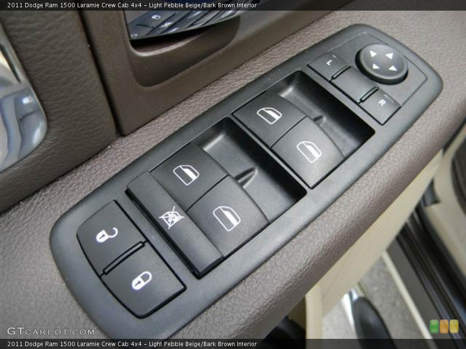 Light Pebble Beige/Bark Brown Interior Controls for the 2011 Dodge Ram 1500 Laramie Crew Cab 4x4 #68245930