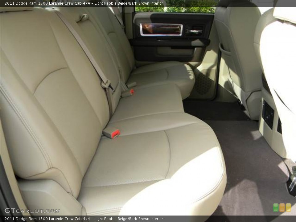 Light Pebble Beige/Bark Brown Interior Rear Seat for the 2011 Dodge Ram 1500 Laramie Crew Cab 4x4 #68245948
