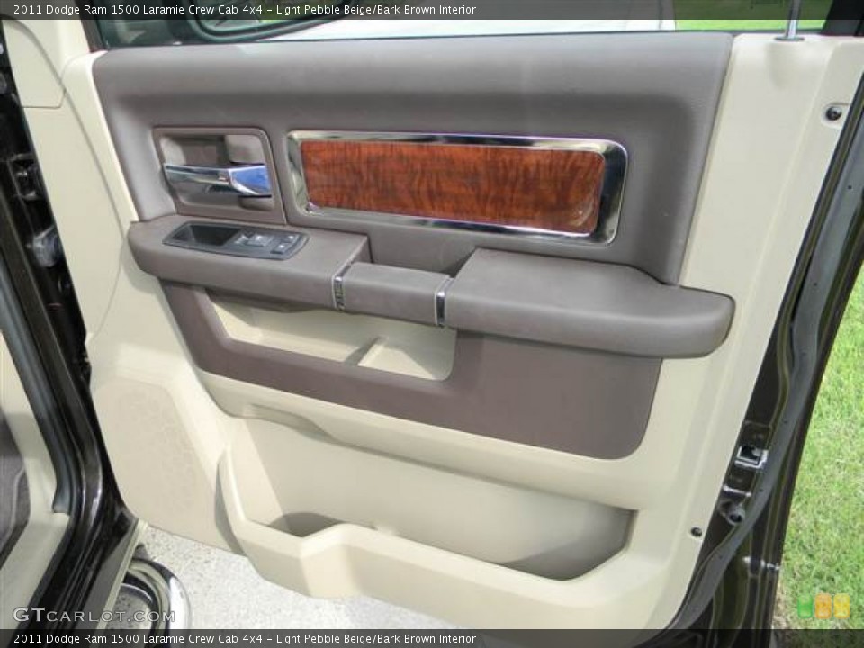 Light Pebble Beige/Bark Brown Interior Door Panel for the 2011 Dodge Ram 1500 Laramie Crew Cab 4x4 #68245966