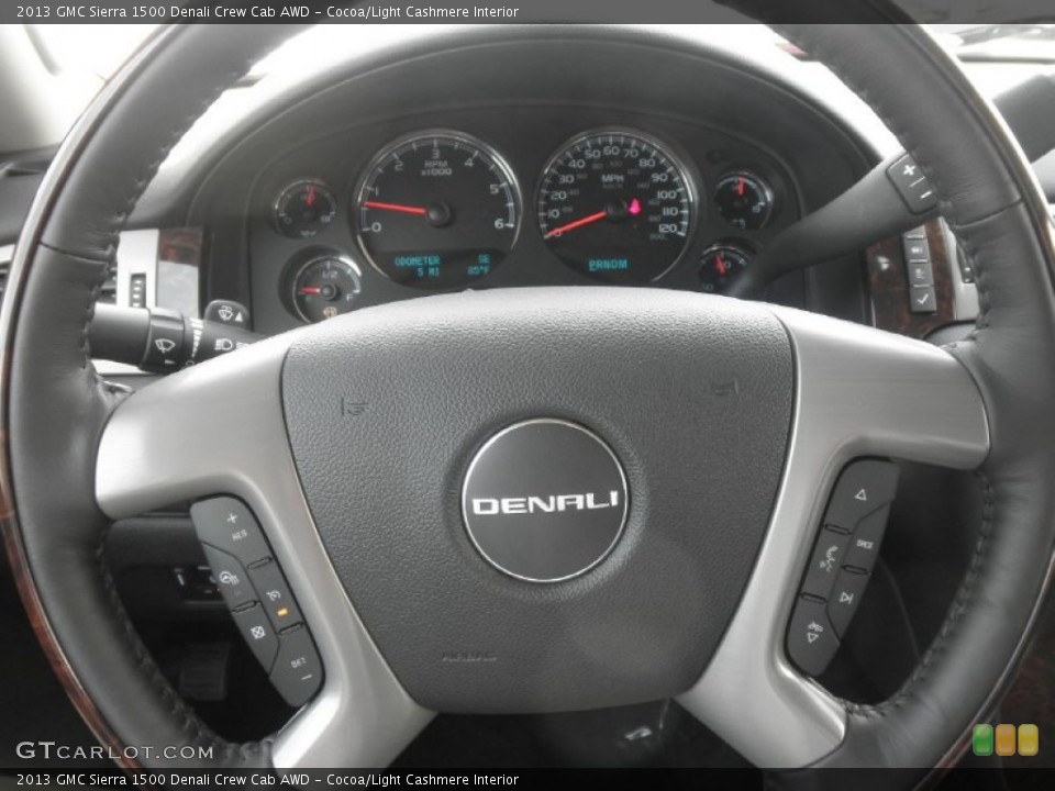 Cocoa/Light Cashmere Interior Steering Wheel for the 2013 GMC Sierra 1500 Denali Crew Cab AWD #68252722