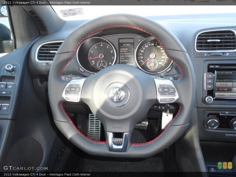 Interlagos Plaid Cloth Interior Steering Wheel for the 2013 Volkswagen GTI 4 Door #68254936