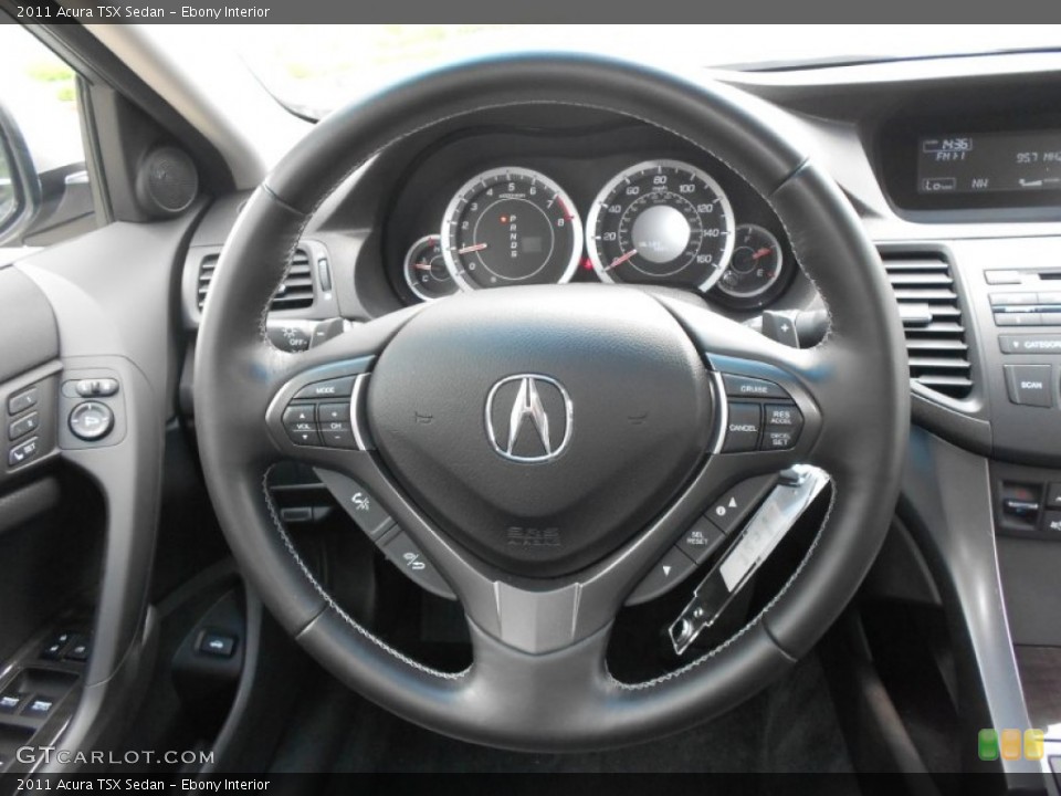 Ebony Interior Steering Wheel for the 2011 Acura TSX Sedan #68260183