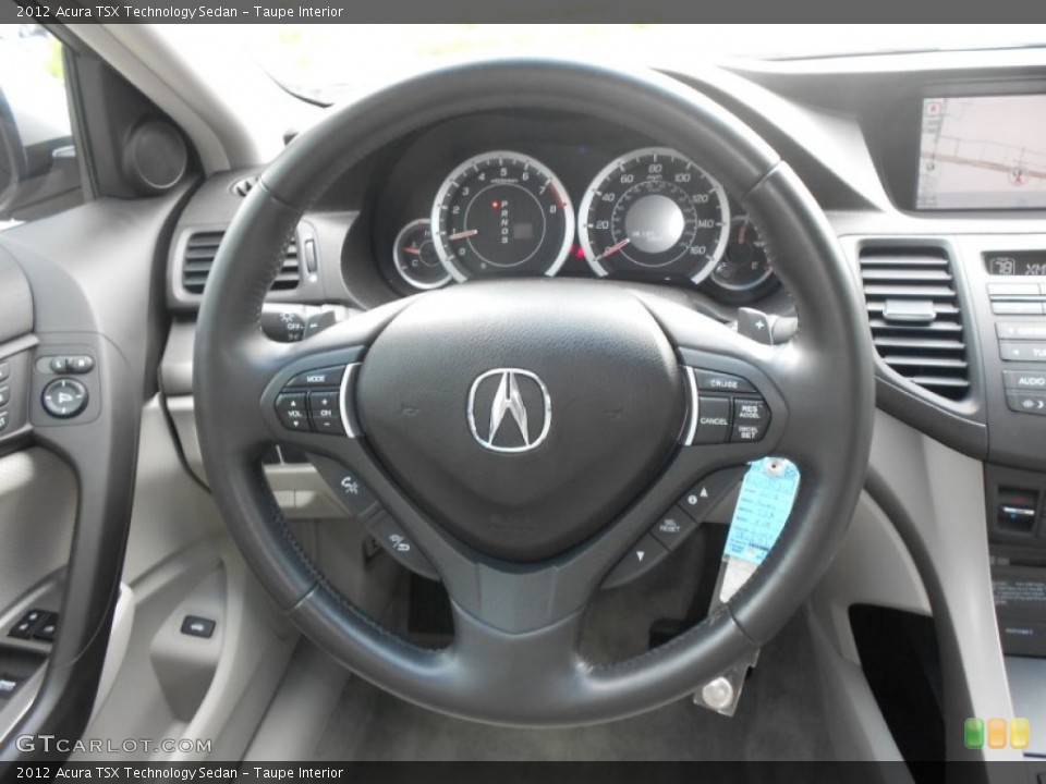 Taupe Interior Steering Wheel for the 2012 Acura TSX Technology Sedan #68261404