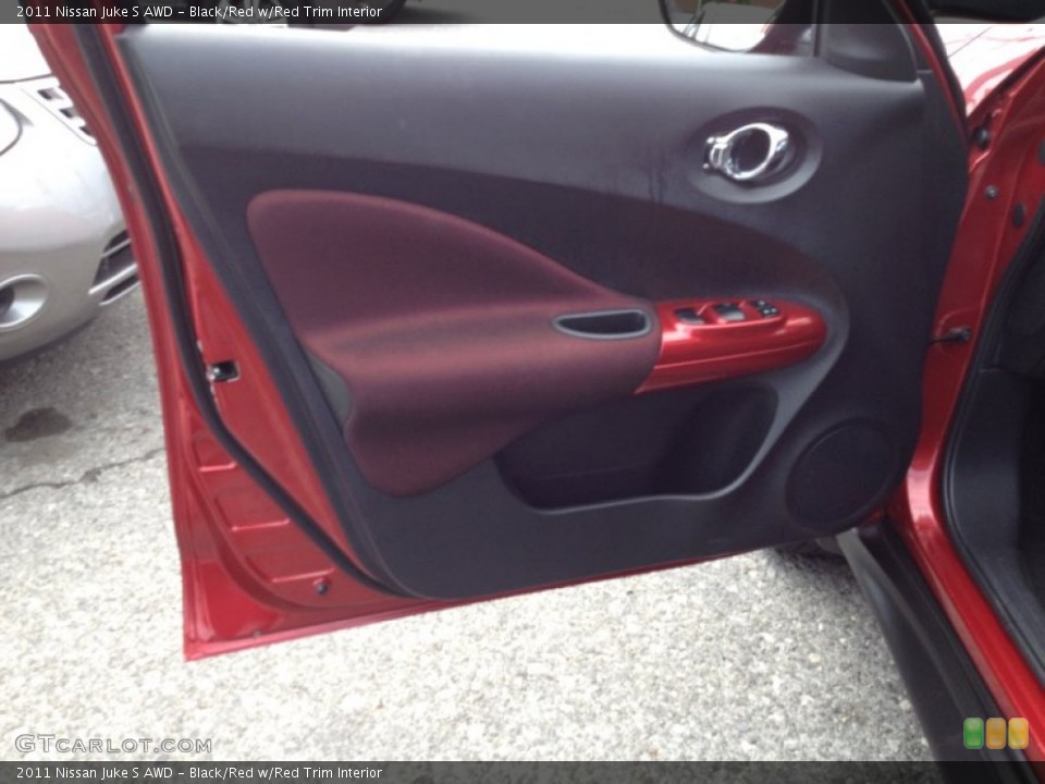 Black/Red w/Red Trim Interior Door Panel for the 2011 Nissan Juke S AWD #68266640