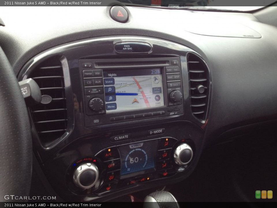 Black/Red w/Red Trim Interior Controls for the 2011 Nissan Juke S AWD #68266703
