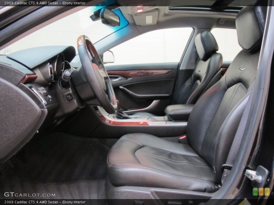 Ebony Interior Front Seat for the 2009 Cadillac CTS 4 AWD Sedan #68267174