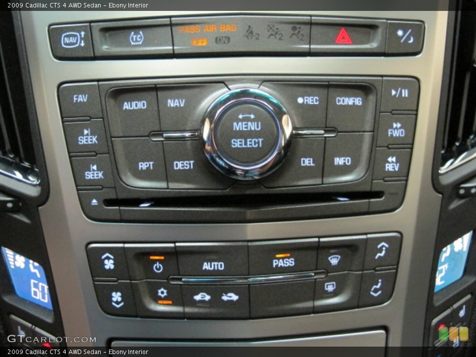 Ebony Interior Controls for the 2009 Cadillac CTS 4 AWD Sedan #68267288