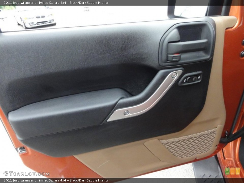 Black/Dark Saddle Interior Door Panel for the 2011 Jeep Wrangler Unlimited Sahara 4x4 #68269271