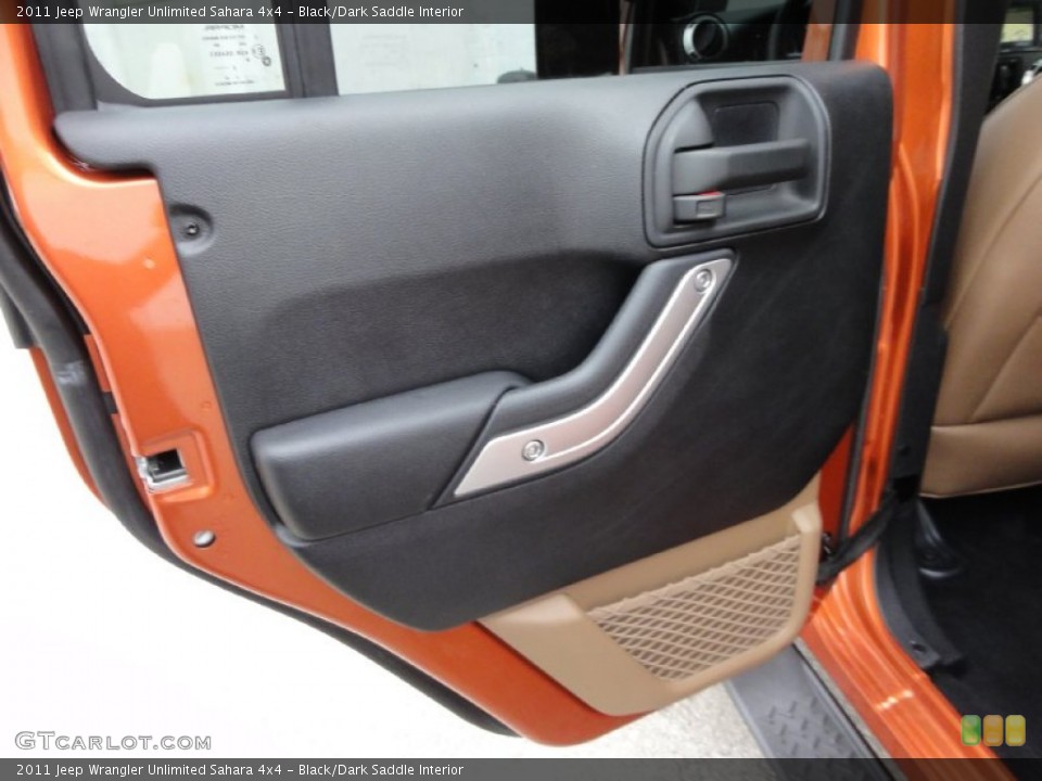 Black/Dark Saddle Interior Door Panel for the 2011 Jeep Wrangler Unlimited Sahara 4x4 #68269352