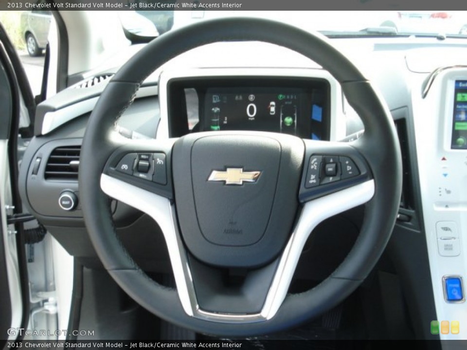 Jet Black/Ceramic White Accents Interior Steering Wheel for the 2013 Chevrolet Volt  #68273276