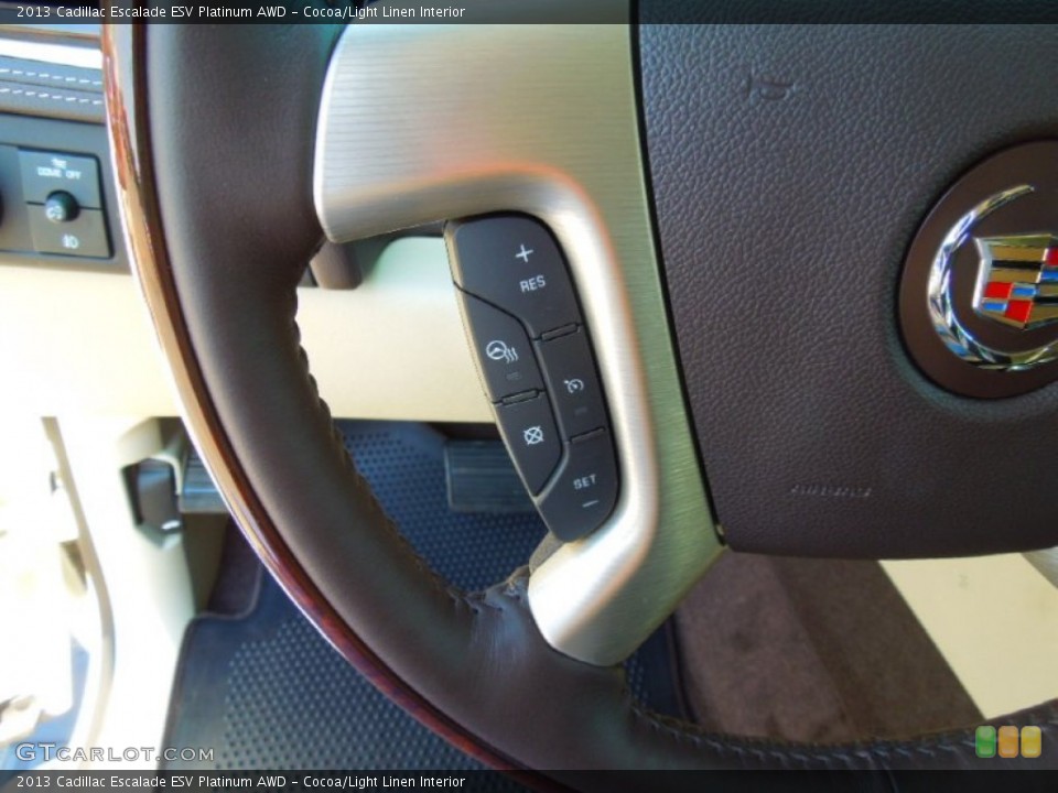 Cocoa/Light Linen Interior Controls for the 2013 Cadillac Escalade ESV Platinum AWD #68292278