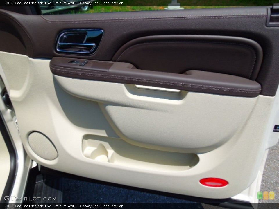 Cocoa/Light Linen Interior Door Panel for the 2013 Cadillac Escalade ESV Platinum AWD #68292380