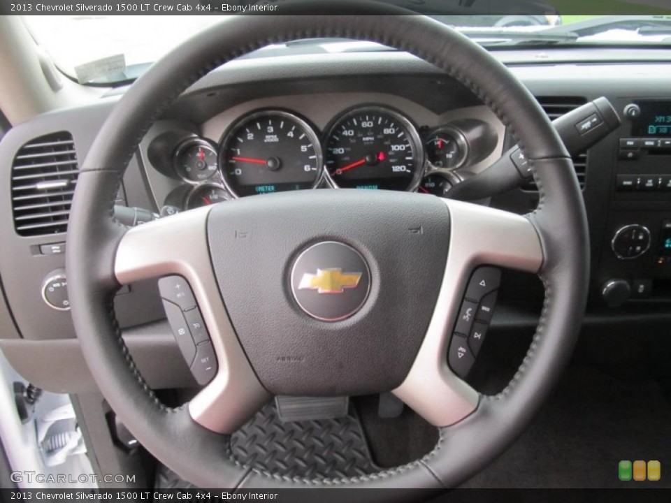 Ebony Interior Steering Wheel for the 2013 Chevrolet Silverado 1500 LT Crew Cab 4x4 #68294669