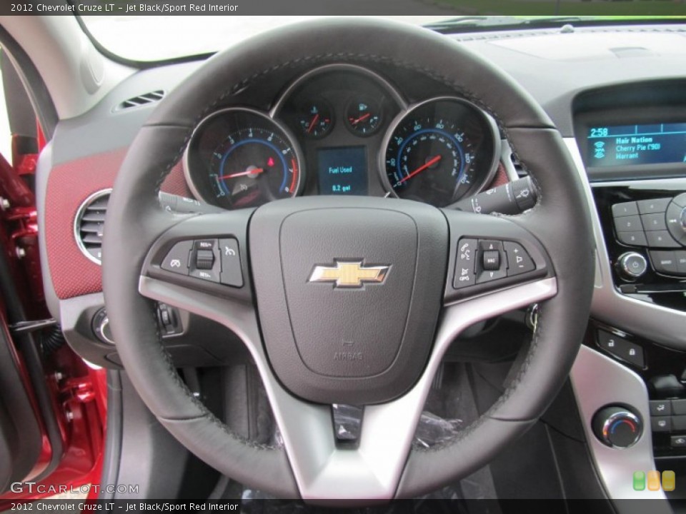 Jet Black/Sport Red Interior Steering Wheel for the 2012 Chevrolet Cruze LT #68294942
