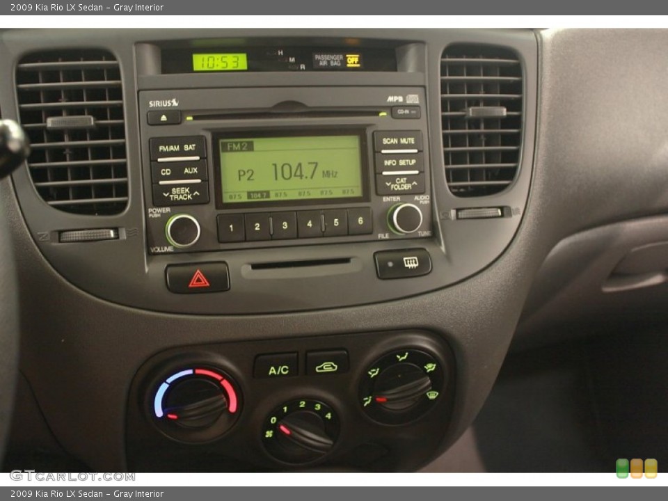 Gray Interior Controls for the 2009 Kia Rio LX Sedan #68295992