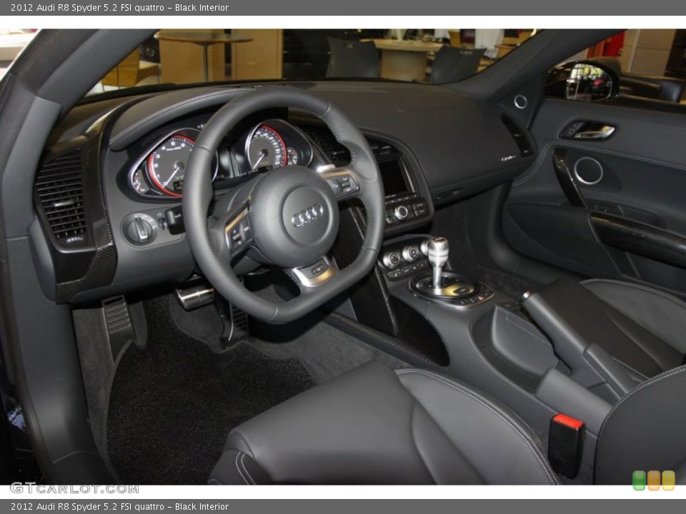 Black Interior Photo for the 2012 Audi R8 Spyder 5.2 FSI quattro #68302337