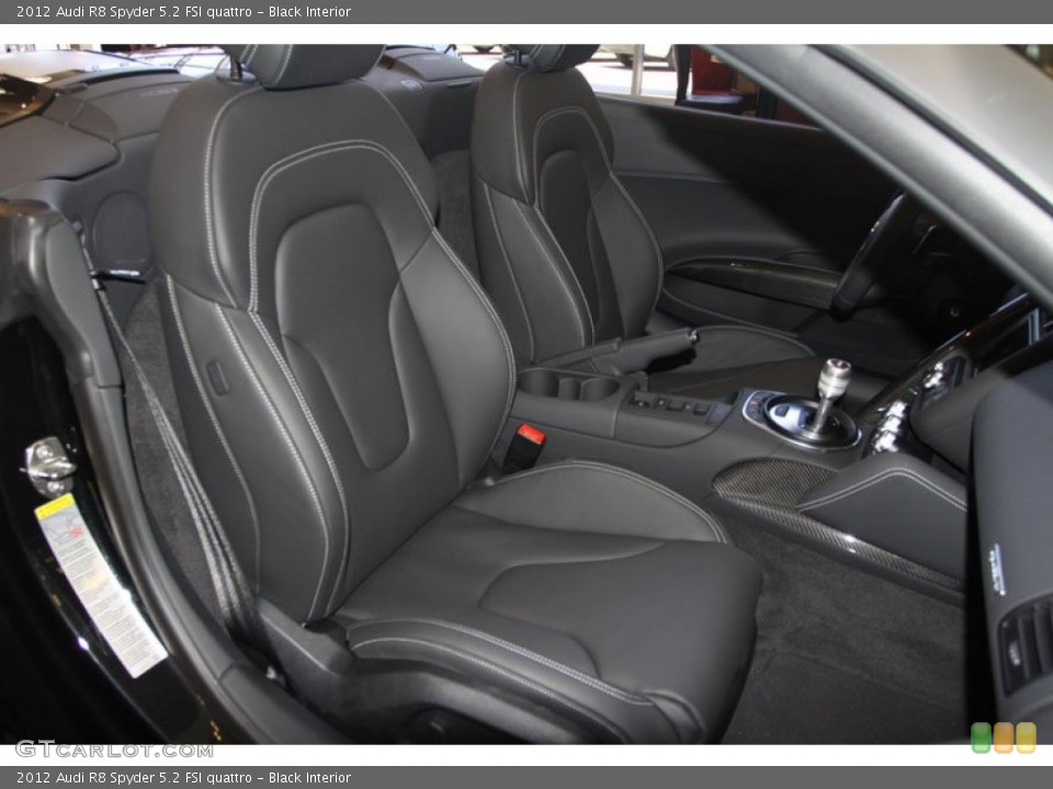 Black Interior Photo for the 2012 Audi R8 Spyder 5.2 FSI quattro #68302505