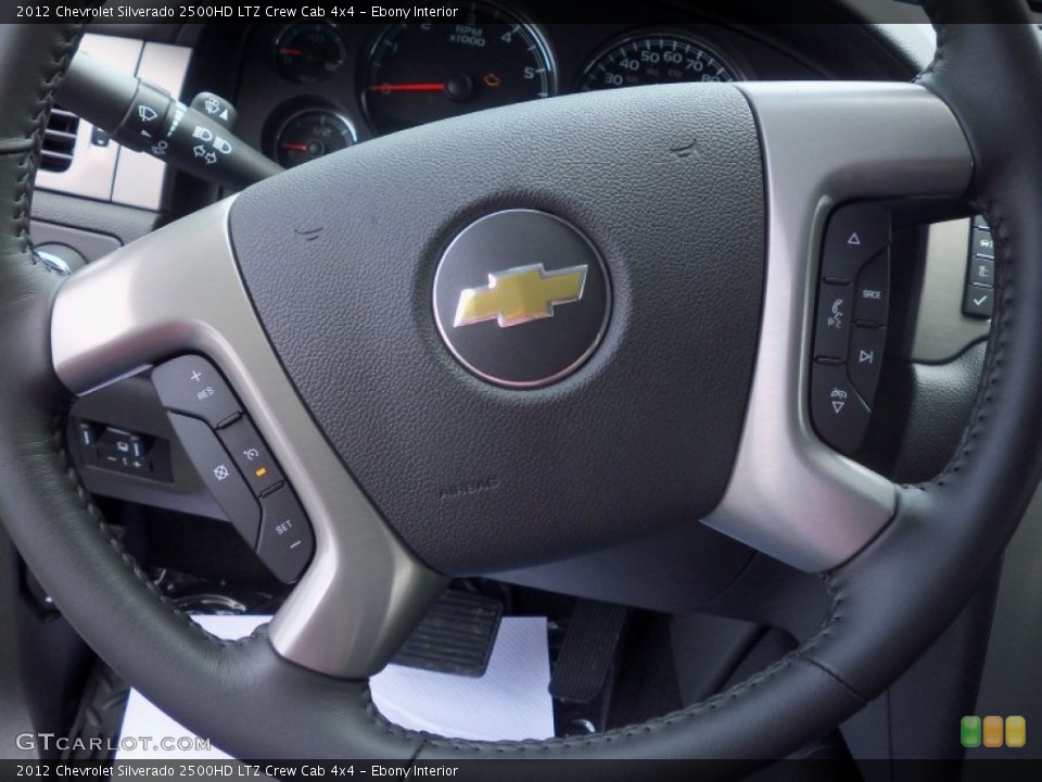 Ebony Interior Steering Wheel for the 2012 Chevrolet Silverado 2500HD LTZ Crew Cab 4x4 #68303861