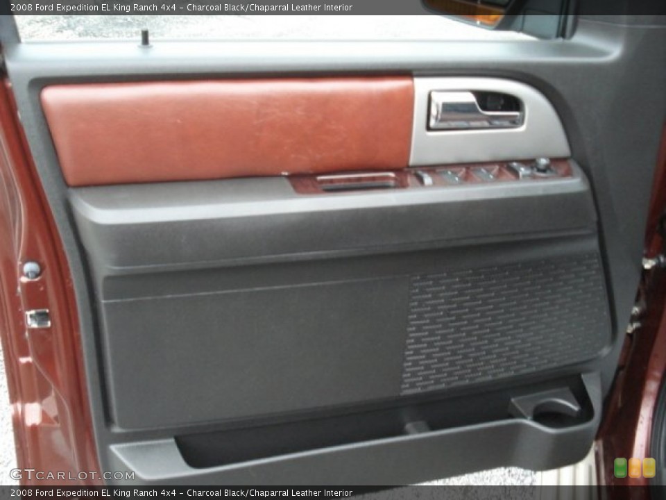 Charcoal Black/Chaparral Leather Interior Door Panel for the 2008 Ford Expedition EL King Ranch 4x4 #68307020