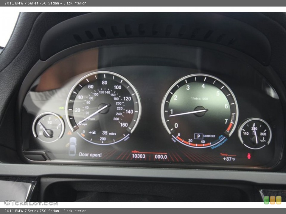 Black Interior Gauges for the 2011 BMW 7 Series 750i Sedan #68321540