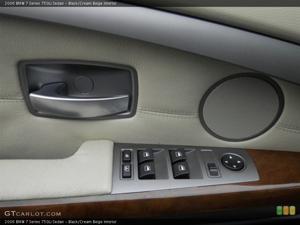 Black/Cream Beige Interior Controls for the 2006 BMW 7 Series 750Li Sedan #68323391